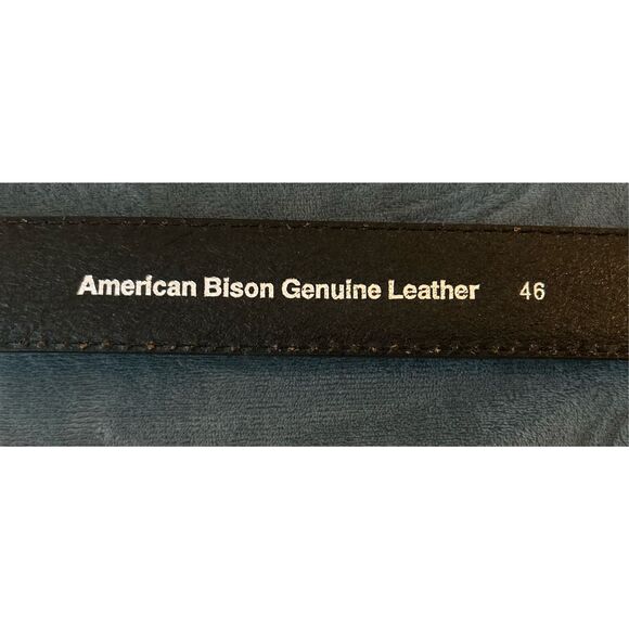American Bison brown leather belt size 46. C21-7 - Picture 3 of 3
